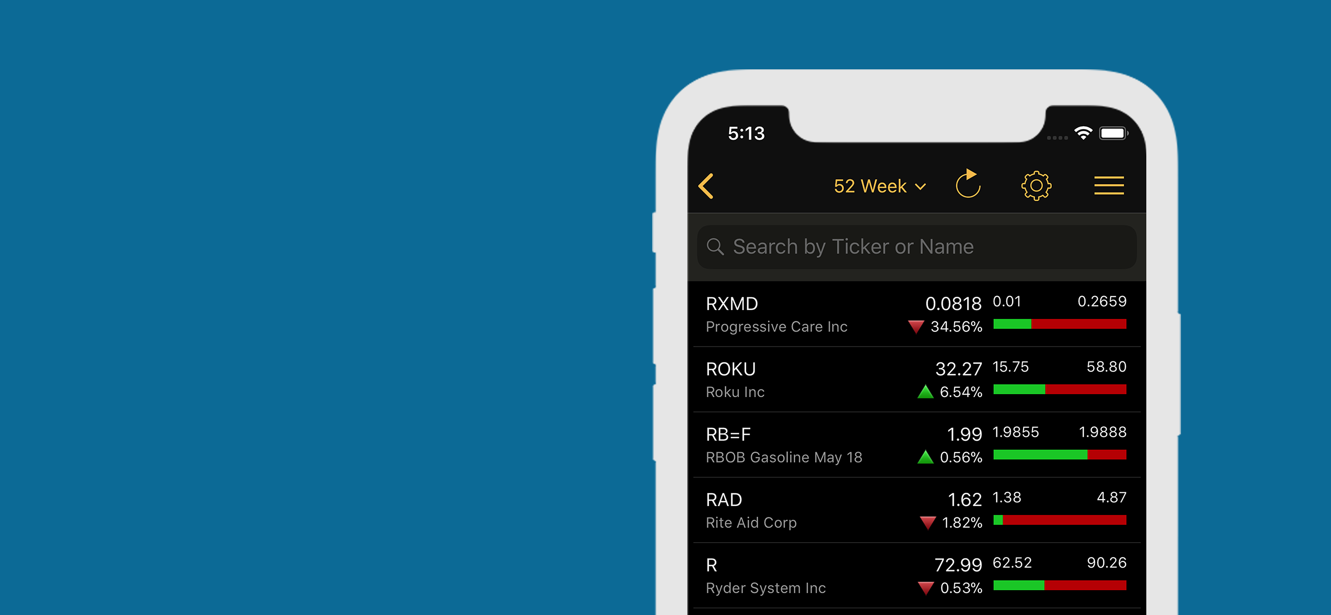 52 Week Range Screen